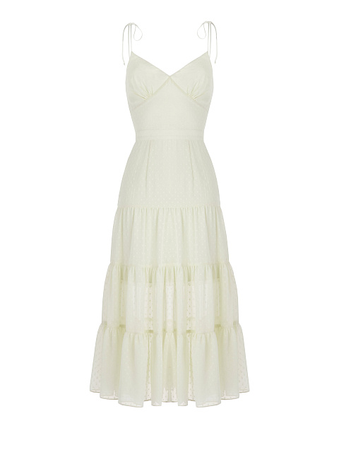 Светло-желтый сарафан из шифона в горошек, 1 Светло-желтый сарафан из шифона в горошек, 1