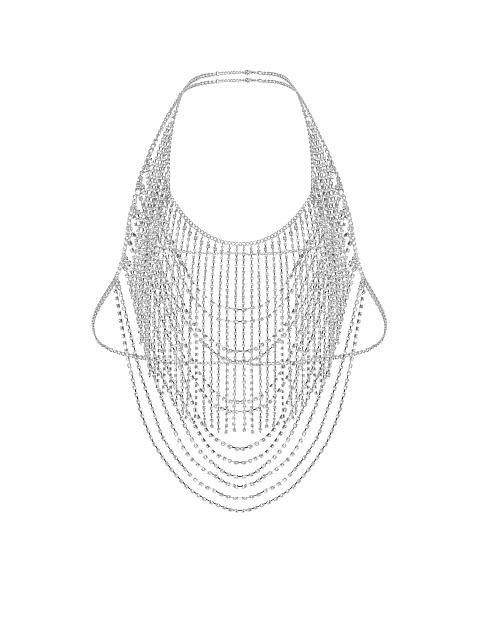 Топ из серебристых цепочек со стразами, 4