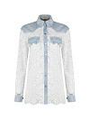 Белая рубашка из кружева и денима Белая рубашка из кружева и денима