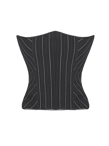 Черный корсет в полоску на шнуровке, 1