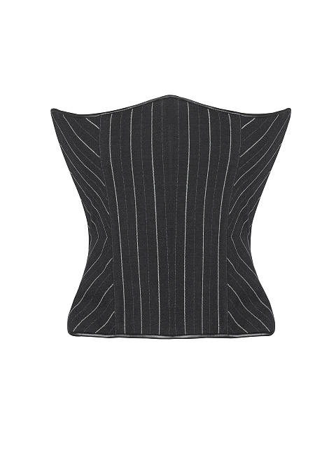 Черный корсет в полоску на шнуровке, 1