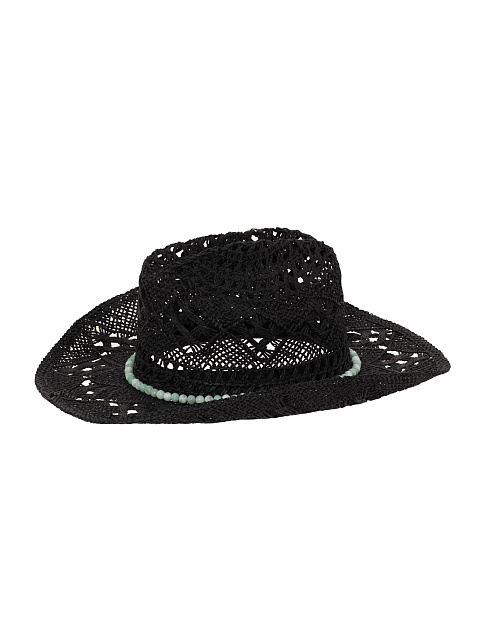 Черная соломенная шляпа с амазонитом, 3