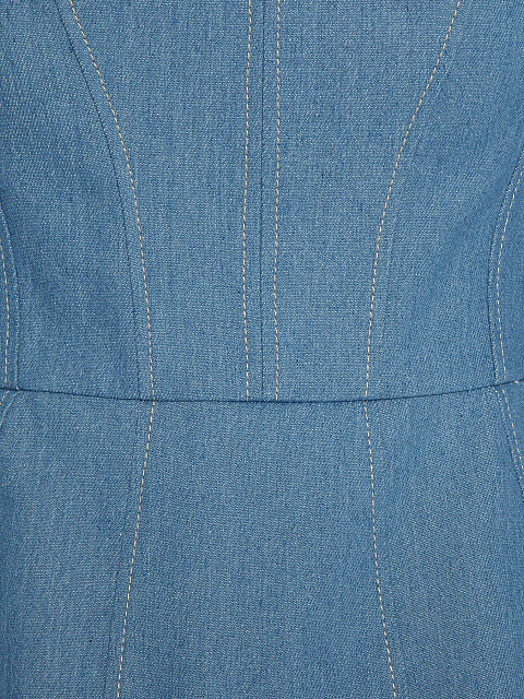 Голубой комплект из топа с баской и юбки-мини, 3