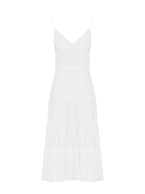 Белый комплект из платья-миди и блузки, 3