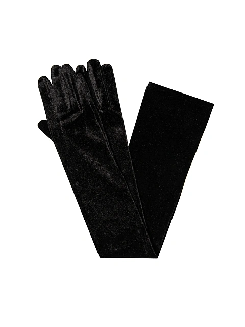 Черные длинные перчатки из бархата, 1