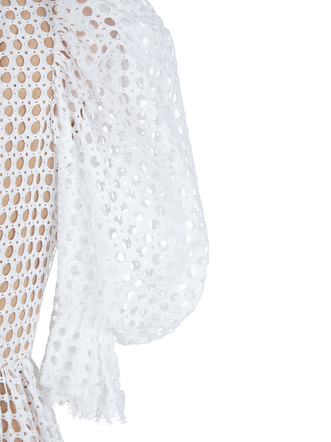 Белое хлопковое платье-миди, 4