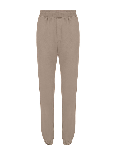 Бежевый трикотажный костюм с укороченной толстовкой, 3