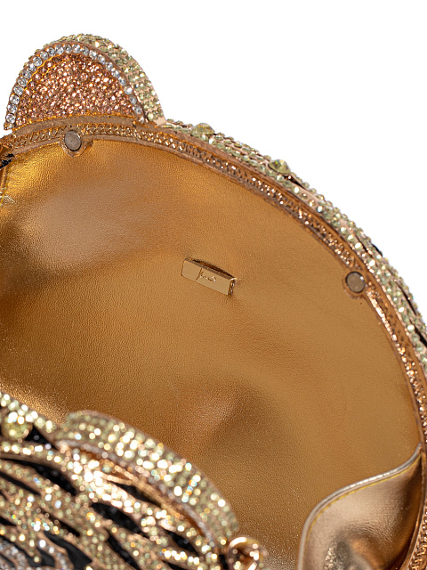 Клатч «Тигр» в золотистых стразах, 4