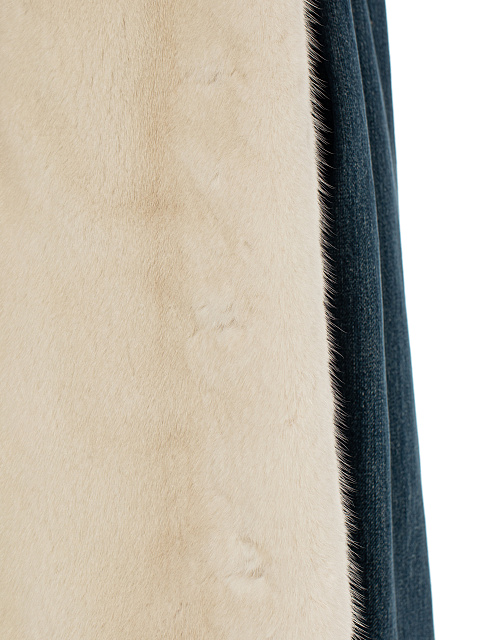 Синяя джинсовая куртка с подкладом из меха норки, 5 Синяя джинсовая куртка с подкладом из меха норки, 5