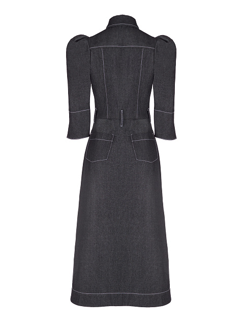 Серое джинсовое платье-миди, 2 Серое джинсовое платье-миди, 2