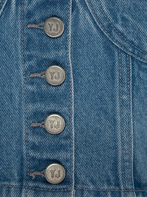 Синий топ из вареного денима, 3