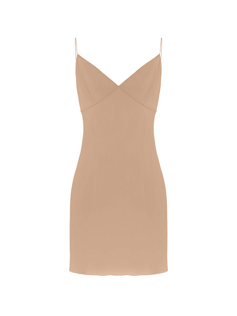 Светло-терракотовое шифоновое платье-миди , 3