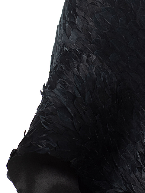 Черное платье-макси из перьев, 4