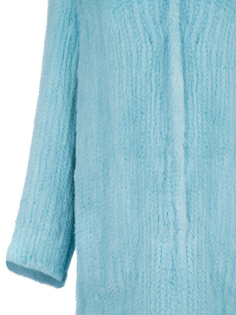 Голубая вязаная шуба из норкового меха, 3