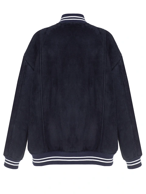 Синий объемный бомбер из овчины, 2 Синий объемный бомбер из овчины, 2