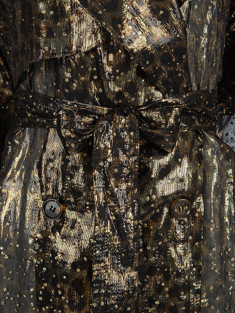 Шелковый двубортный тренч с леопардовым принтом, 4 Шелковый двубортный тренч с леопардовым принтом, 4