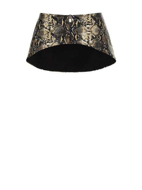 Бежевая баска из эко-кожи со змеиным принтом, 1