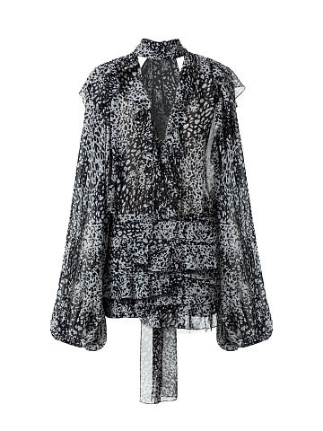 Черно-белое платье-мини, 1