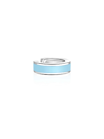 Узкий кафф из белого золота с эмалью Baby Blue Color, 1 Узкий кафф из белого золота с эмалью Baby Blue Color, 1