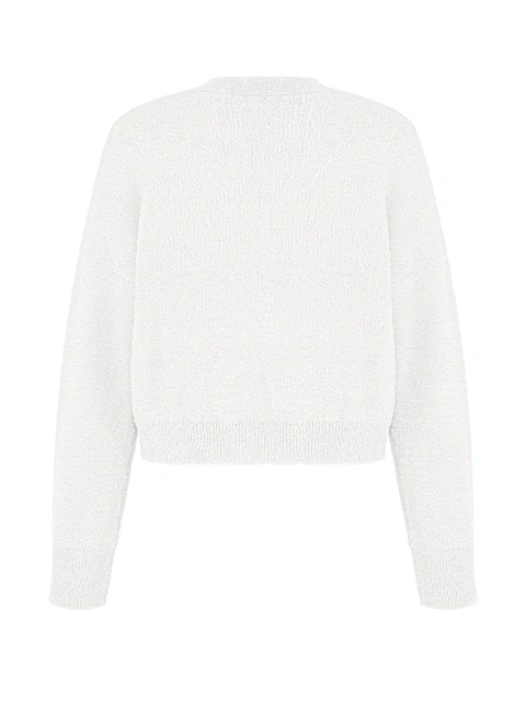 Белый вязаный джемпер из трикотажа, 2 Белый вязаный джемпер из трикотажа, 2