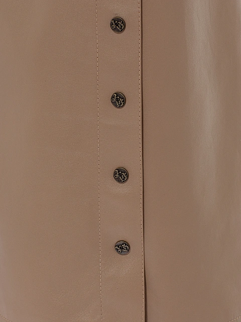 Бежевая кожаная юбка-миди, 4