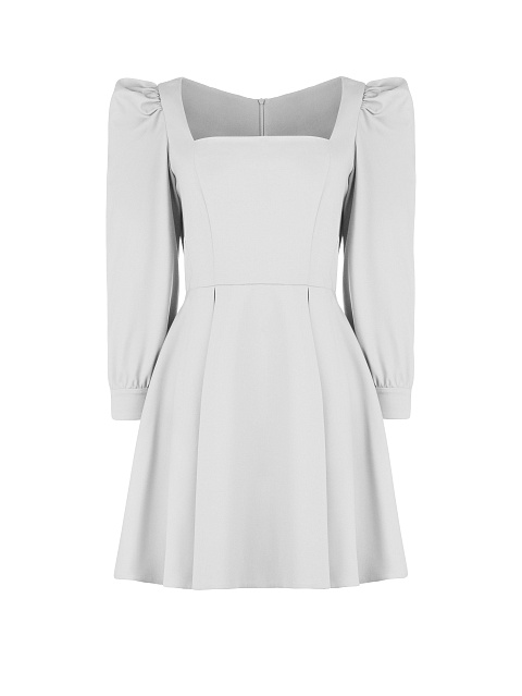 Белое платье-мини с фартуком в комплекте, 3