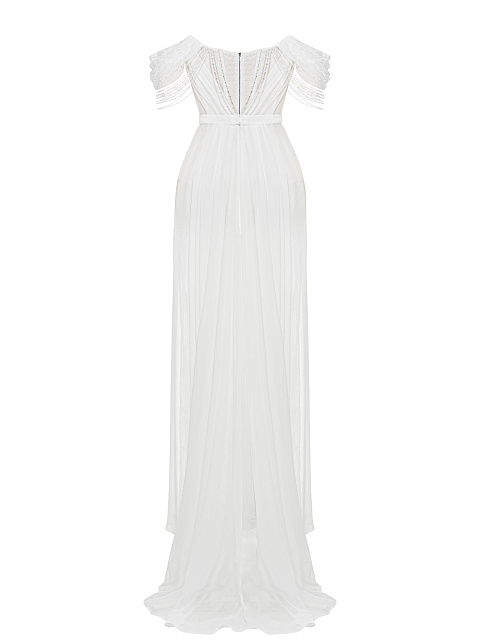 Белое платье из кружева с кристаллами, 2