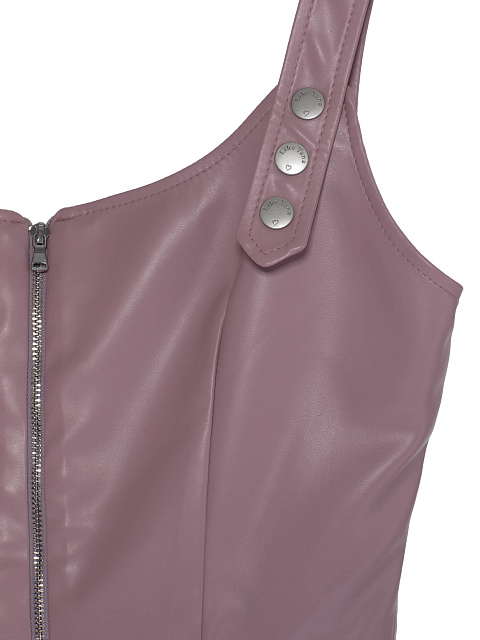 Сиреневое платье-мини из эко-кожи, 4