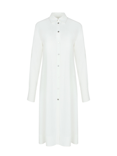 Белое платье-рубашка из хлопка, 1