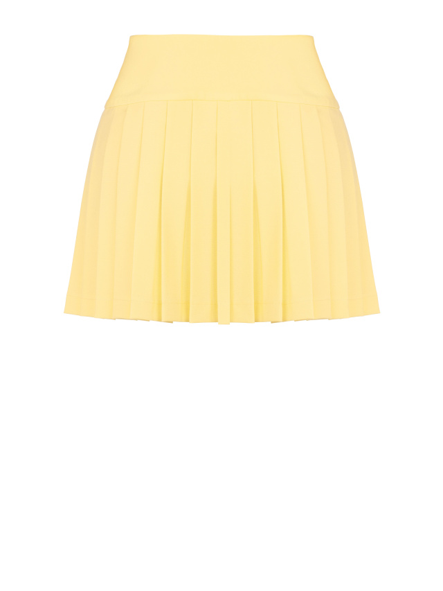 Желтая юбка-мини в складку, 2