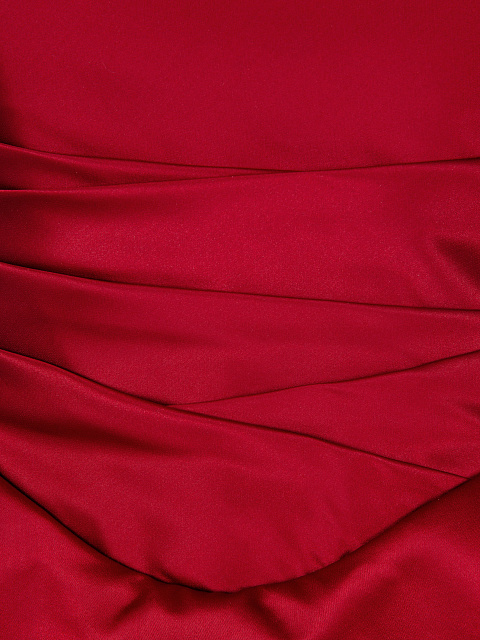 Красное шелковое платье-мини с пайетками, 4