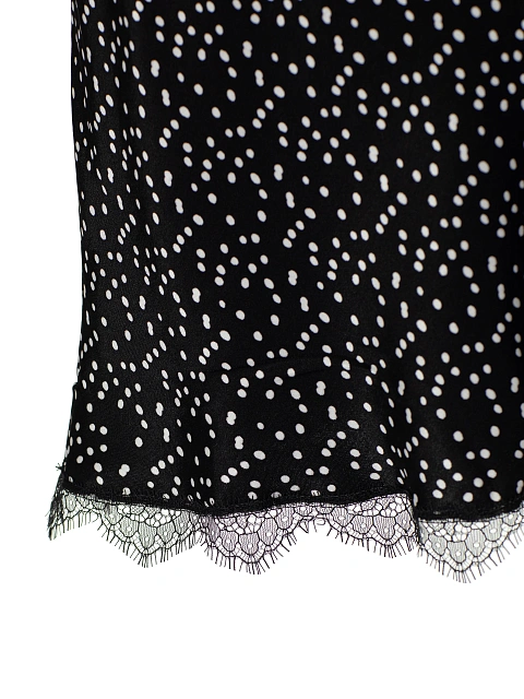 Черное платье-комбинация в горошек с кружевом, 4 Черное платье-комбинация в горошек с кружевом, 4
