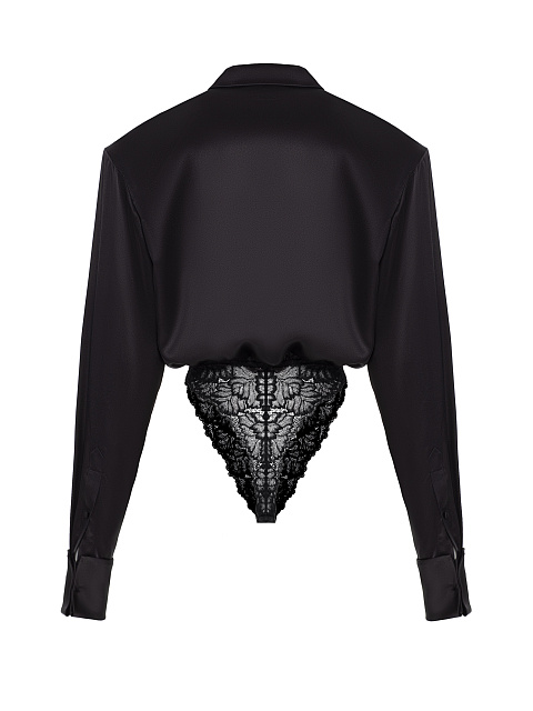 Черная блуза-боди из шелка, 4 Черная блуза-боди из шелка, 4