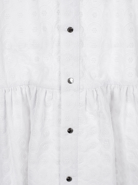 Белое платье-рубашка из фактурного хлопка, 4