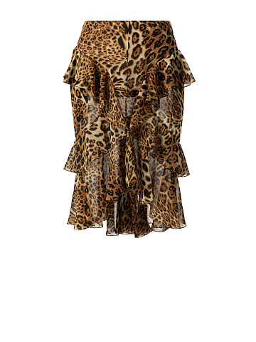 Леопардовая юбка-миди из шифона, 1