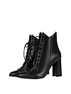 Черные кожаные ботильоны на шнуровке Черные кожаные ботильоны на шнуровке