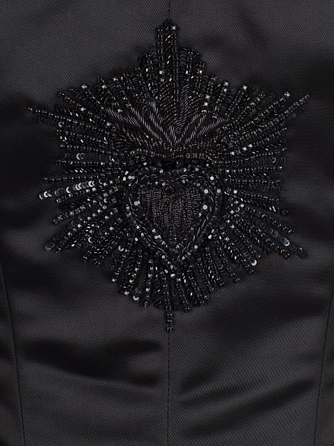 Черный атласный топ с вышивкой, 3 Черный атласный топ с вышивкой, 3