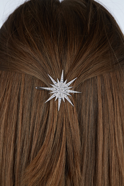 Заколка в виде звезды с фианитами, 3