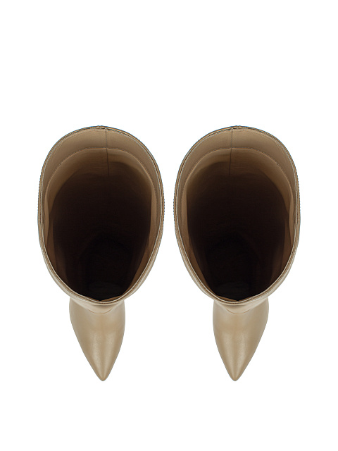 Бежевые кожаные сапоги на шпильке, 4 Бежевые кожаные сапоги на шпильке, 4