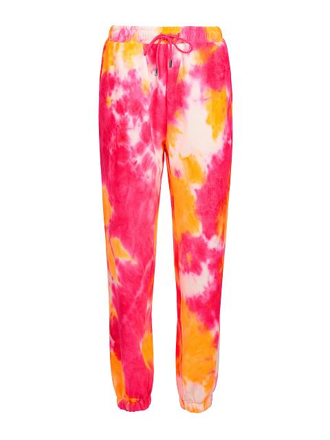 Оранжево-розовый флисовый костюм Tie-Dye с вышивкой, 3