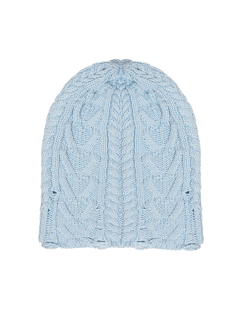 Голубая вязаная шапка из хлопка с дырками, 1
