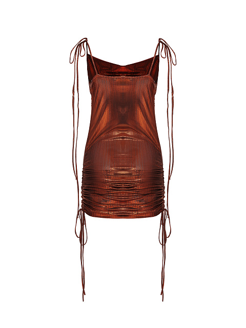 Красное платье-трансформер из трикотажа с металлическим блеском, 2