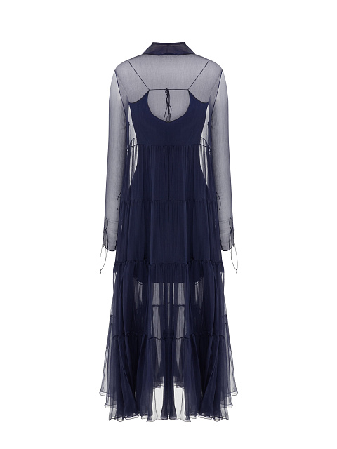 Синее шифоновое платье-миди, 2