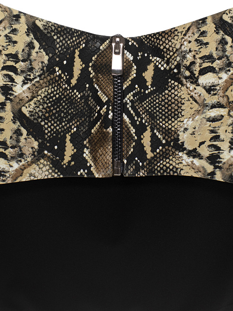 Бежевая баска из эко-кожи со змеиным принтом, 3