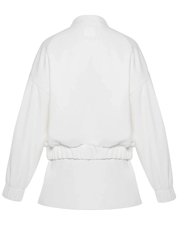 Белый костюм из футера с юбкой-мини, 2