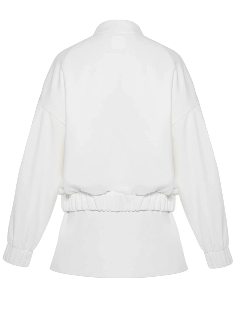 Белый костюм из футера с юбкой-мини, 2