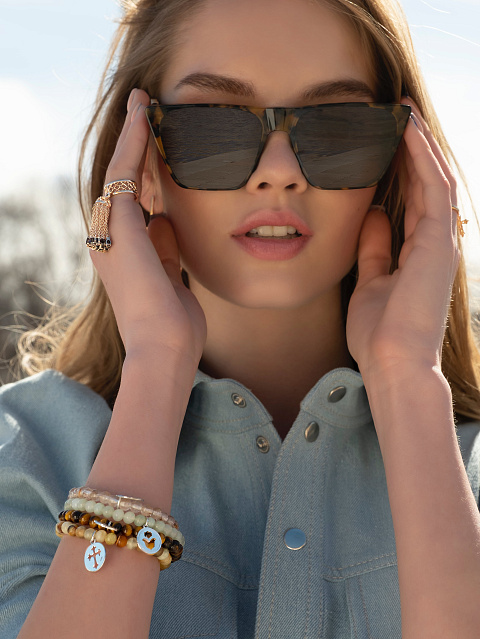 Браслет из серебра и пестрого жадеита, 2