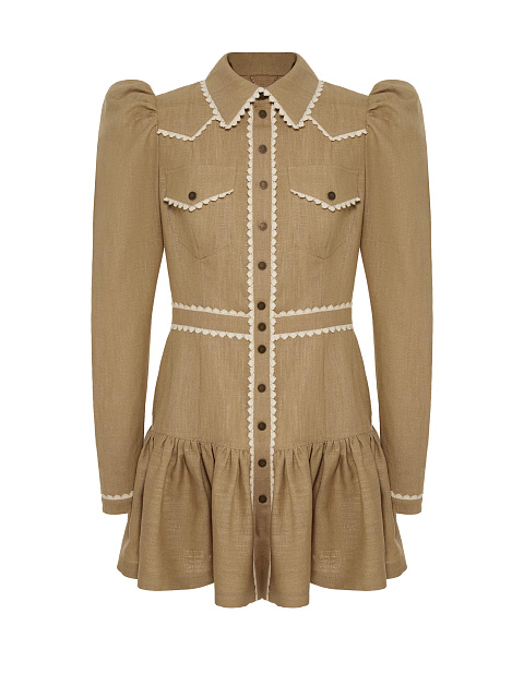 Льняное платье-мини, 1