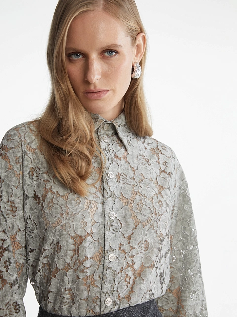 Серая рубашка из кружева, 8