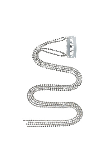 Серебристая заколка с четырьмя цепочками из страз, 1